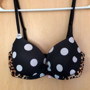 VS PINK Cheetah print + Polka Dot Bra